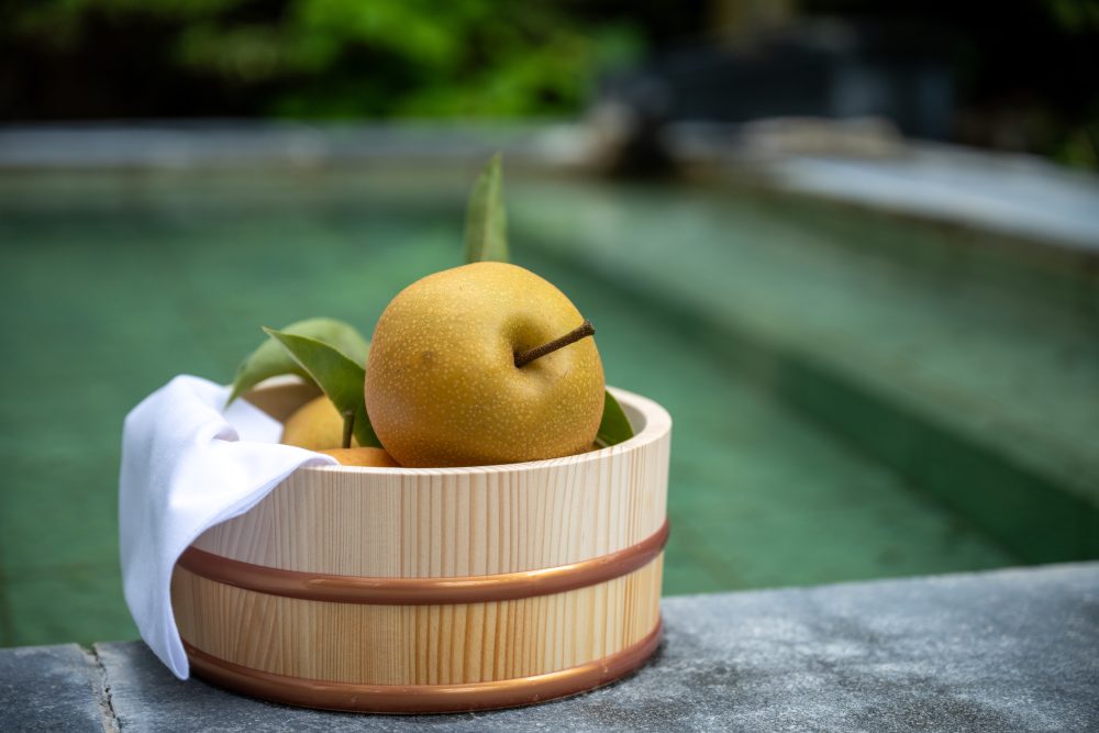 You can enjoy a limited-time "pear bath" using the specialty product "pear" of Zao Town.